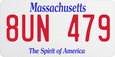 MA license plate 8UN479