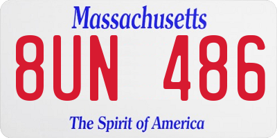 MA license plate 8UN486
