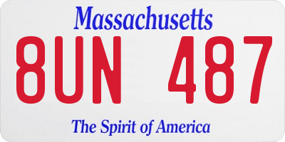 MA license plate 8UN487