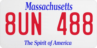 MA license plate 8UN488