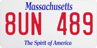 MA license plate 8UN489