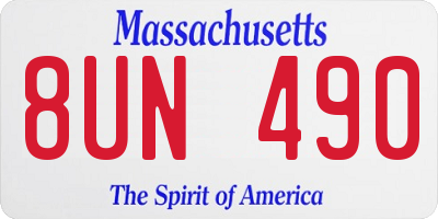 MA license plate 8UN490