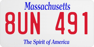 MA license plate 8UN491