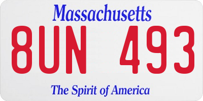 MA license plate 8UN493