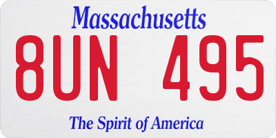 MA license plate 8UN495