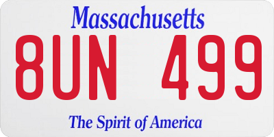 MA license plate 8UN499