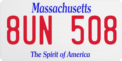 MA license plate 8UN508