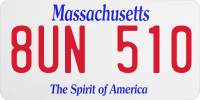 MA license plate 8UN510