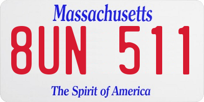 MA license plate 8UN511