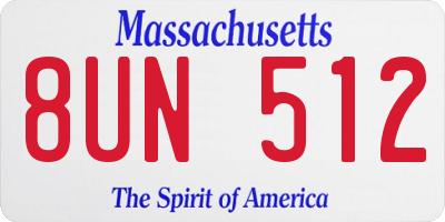 MA license plate 8UN512