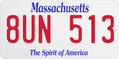 MA license plate 8UN513
