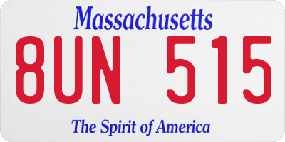 MA license plate 8UN515