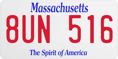 MA license plate 8UN516