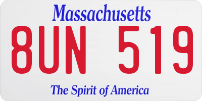 MA license plate 8UN519