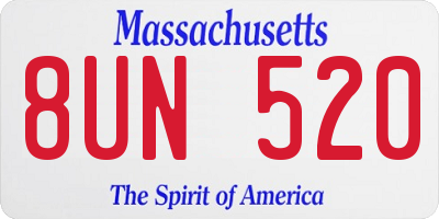 MA license plate 8UN520
