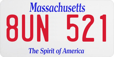 MA license plate 8UN521