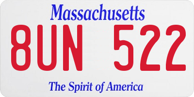 MA license plate 8UN522