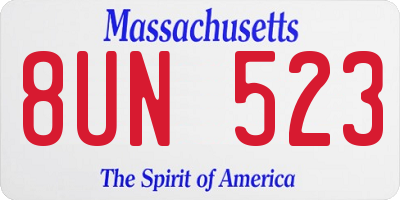 MA license plate 8UN523