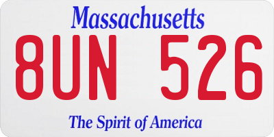 MA license plate 8UN526