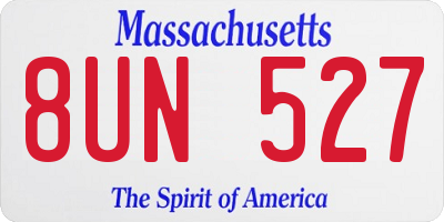 MA license plate 8UN527