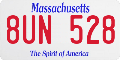 MA license plate 8UN528