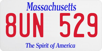 MA license plate 8UN529