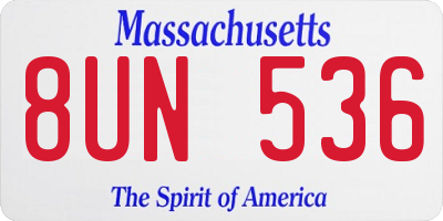 MA license plate 8UN536