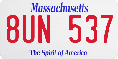 MA license plate 8UN537