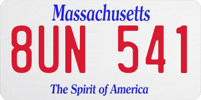 MA license plate 8UN541