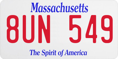 MA license plate 8UN549