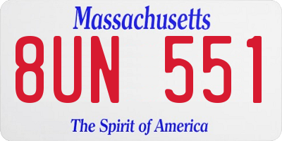 MA license plate 8UN551