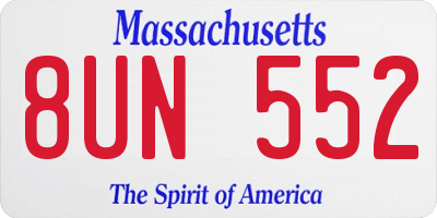 MA license plate 8UN552