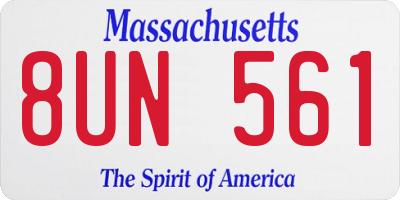 MA license plate 8UN561