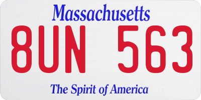 MA license plate 8UN563