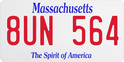 MA license plate 8UN564