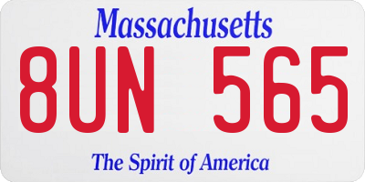 MA license plate 8UN565