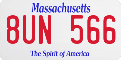 MA license plate 8UN566