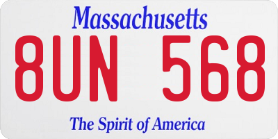 MA license plate 8UN568