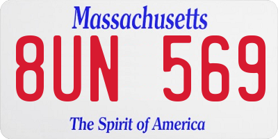 MA license plate 8UN569
