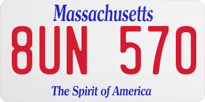 MA license plate 8UN570