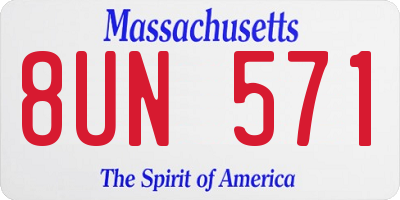 MA license plate 8UN571