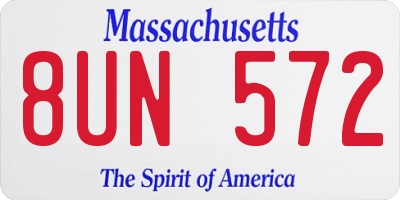 MA license plate 8UN572