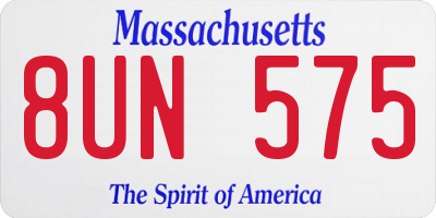 MA license plate 8UN575