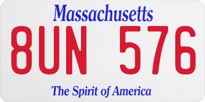 MA license plate 8UN576