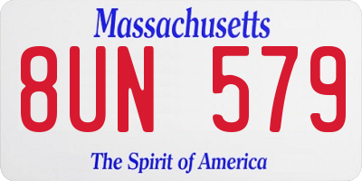 MA license plate 8UN579