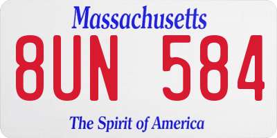 MA license plate 8UN584