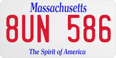 MA license plate 8UN586