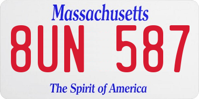 MA license plate 8UN587