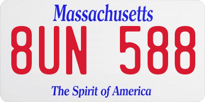 MA license plate 8UN588