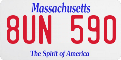 MA license plate 8UN590